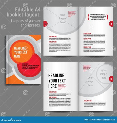 A4 Booklet Layout Design Template with Cover Stock Vector - Illustration of abstraction, artwork ...