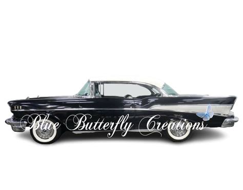 1957 Chevy Bel Air Digital PNG, Chevy Classic Car PNG, Antique Chevy PNG, Black Vintage Chevy ...