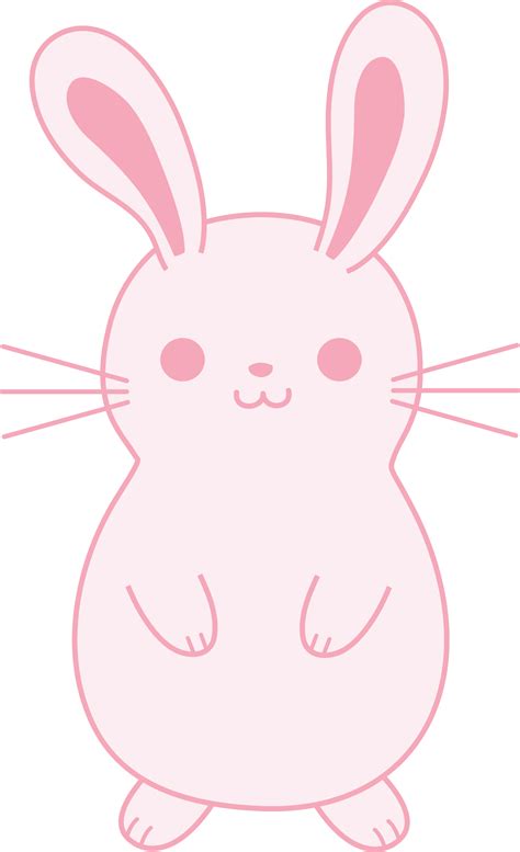 Cute Pink Easter Bunny - Free Clip Art