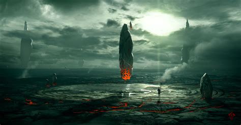 black ghost wallpaper, floating monolith digital wallpaper #artwork fantasy art concept art # ...