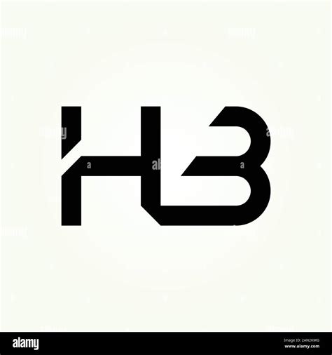 letter HB Logo Design Linked Vector Template With Black. Initial HB Vector Illustration Stock ...