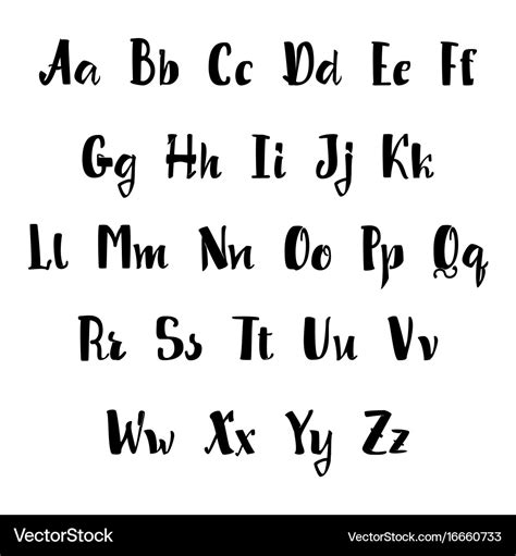 Alphabet calligraphic font unique custom Vector Image