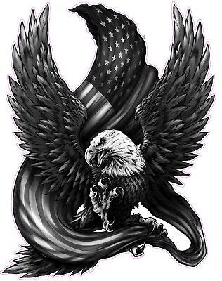 American bald Eagle american flag Black & White Decal X Large 24" Free Shipping | eBay