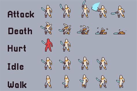 Pixelated Enemy Sprites