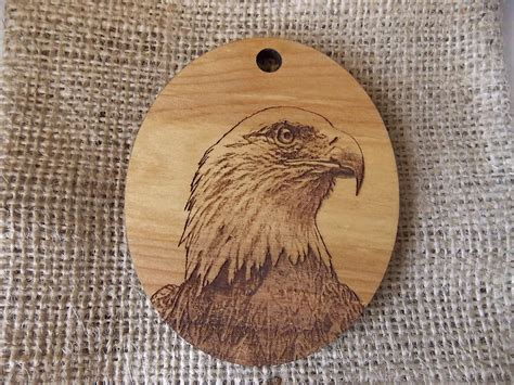 Wood Ornament Laser Engraved With Image of a American Bald - Etsy