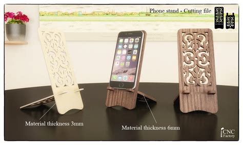 PHONE STAND Laser Cutting Template Plans Wooden iPhone Stand Cell Phone ...