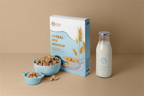 Premium PSD | Cereal box design mockup