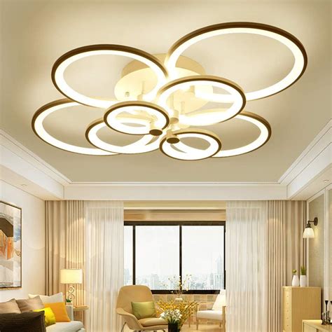 Modern Ceiling Lamp LED Ring Ceiling Light Dimmable Living Room Lamp with Remote Control ...