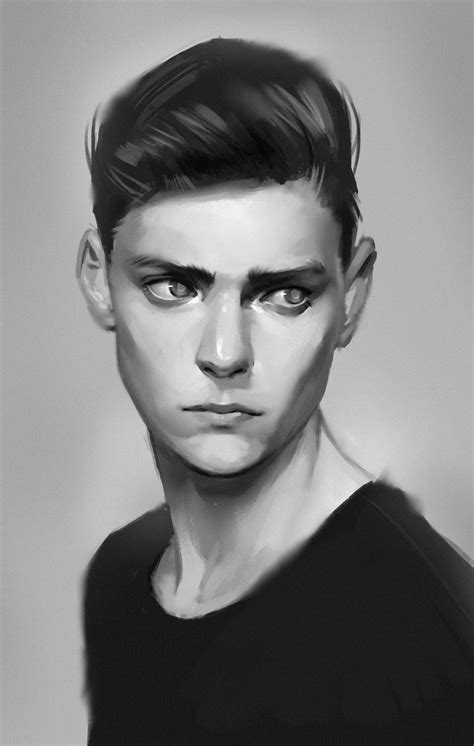 ArtStation - Values study #02, Mateusz Majewski Portrait Drawing, Portrait Art, Male Portraits ...