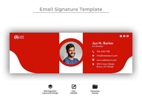 Email signature template design and professional footer banner by Creative Arslan on Dribbble