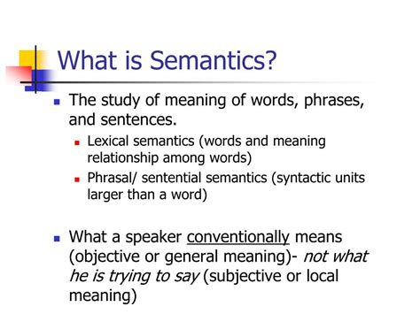 PPT - Semantics: The Analysis of Meaning PowerPoint Presentation, free download - ID:1428814