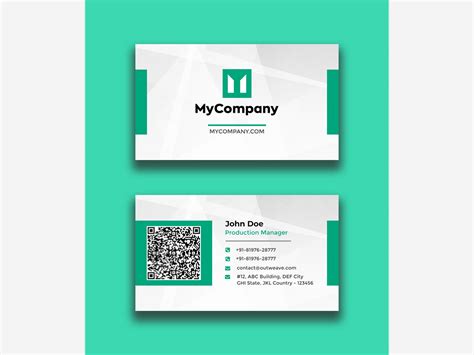 QR Code enabled Business Card Design by Outweave on Dribbble