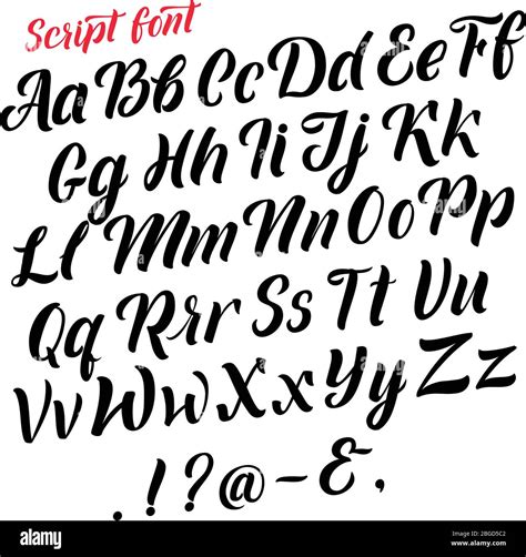 Handwritten latin alphabet. Cursive black letters. Vector fonts isolate on white background ...