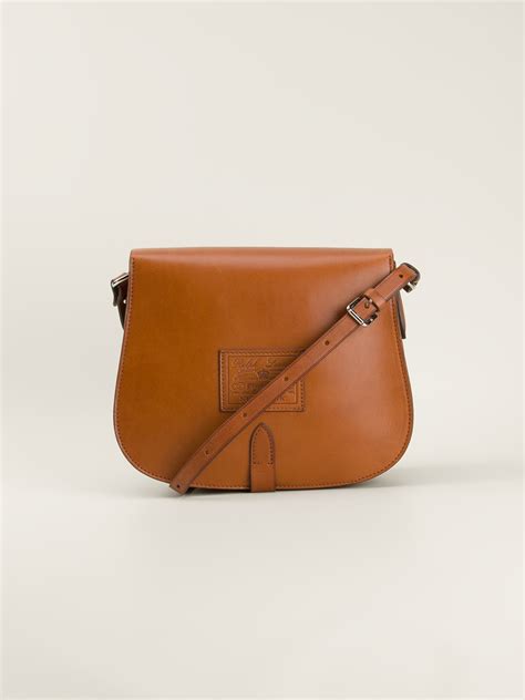 Ralph lauren black label Classic Saddle Bag in Brown | Lyst