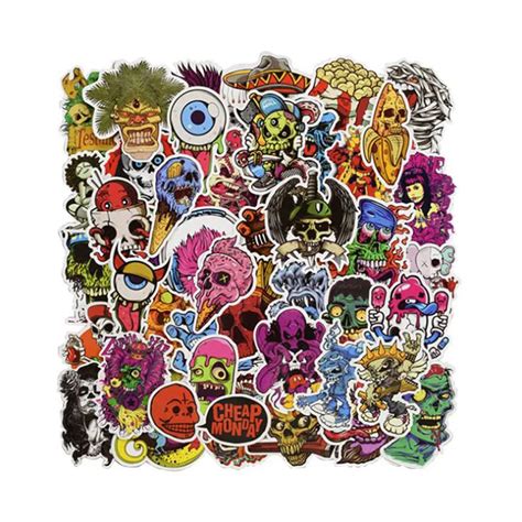 50 Mixed Terror Toys Stickers Suitcases Laptops Skateboards Bikes Motorcycle Style Stickers ...