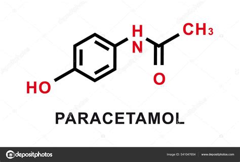 Paracetamol chemical formula. Paracetamol chemical molecular structure. Vector illustration ...