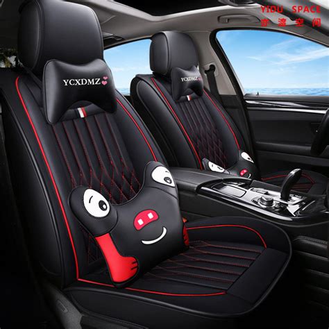 Car Accessories Car Decoration Luxury Seat Cushion Universal Black Leather Auto Car Seat Cover ...