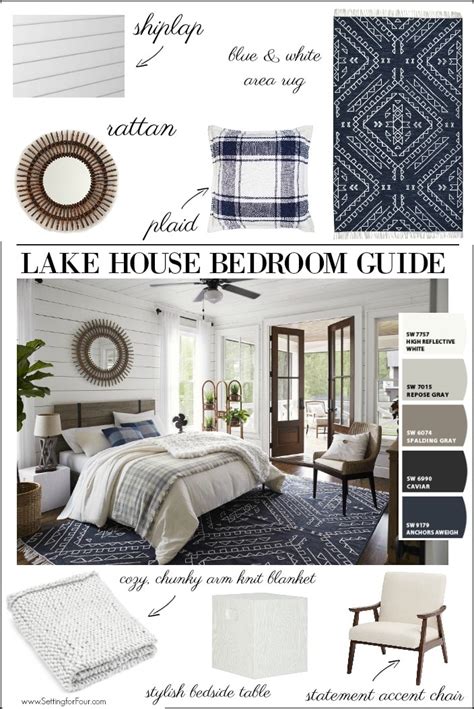 Lake House Bedroom Paint Color Ideas, Furniture & Decor Ideas - Setting For Four Interiors