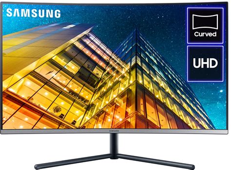 Samsung U32R590 32 Inch Curved UHD 4K Monitor - Ultra HD 3840x2160 HDMI, Displayport, Dark grey ...