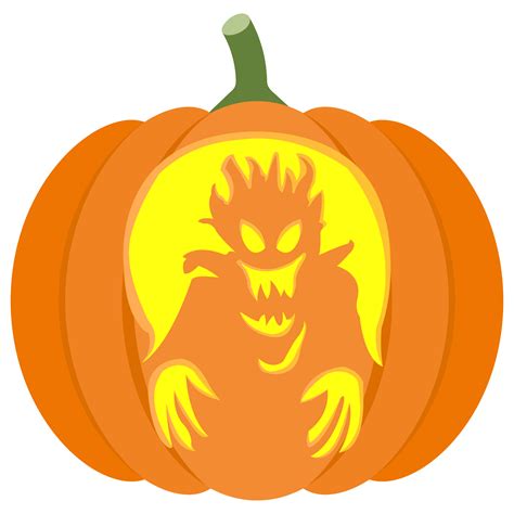 Monster Pumpkin Stencil | Free Printable Papercraft Templates