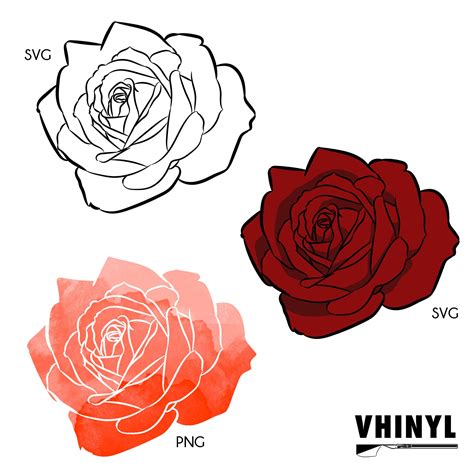 Rose Flower Vector SVG - Etsy