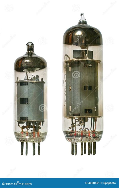 Two Old Vacuum Radio Tubes Front View. Stock Image - Image: 4020451