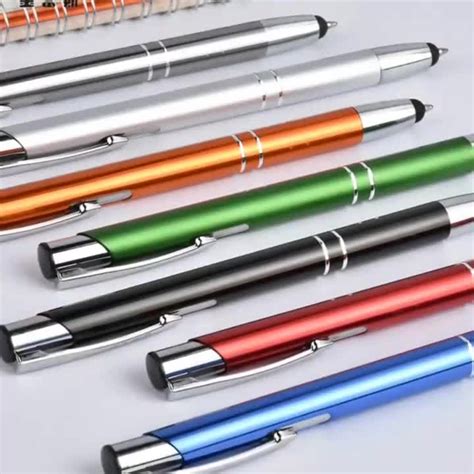 Classic Aluminum Ballpoint Pen Stylus Tip Soft Touch Metal Pen Shinny Barrels 2 In 1 Dual ...