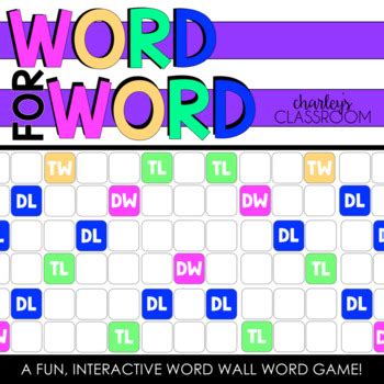 WORD for WORD (brights) | Interactive Word Wall Word Game | TPT