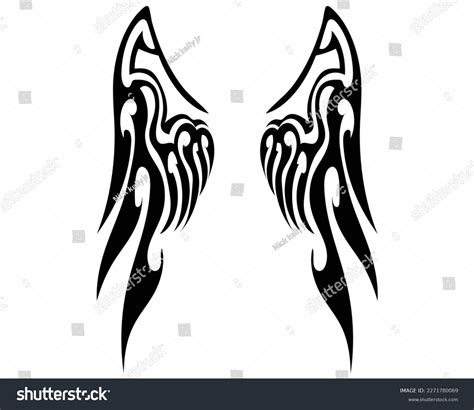 Black Tattoo Silhouette Illustration Vector Design Stock Vector (Royalty Free) 2271780069 ...