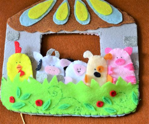 Farm animal finger puppets pattern. Farm animal play house | Etsy