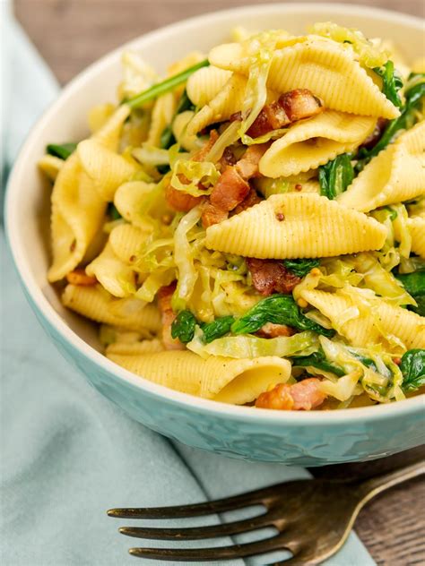 Cabbage Pasta with Bacon & Mustard - Krumpli