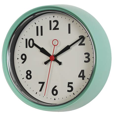 1950s Mint Green Metal Wall Clock | Rex London (dotcomgiftshop)