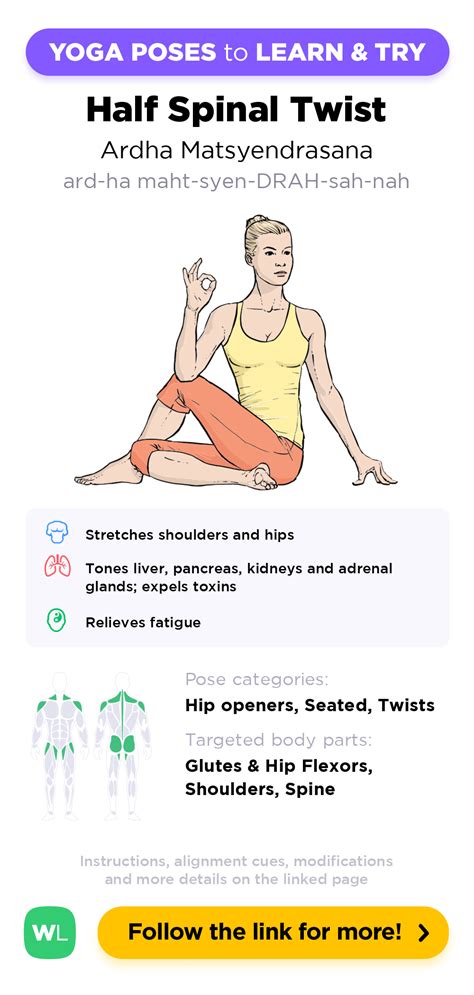 Half Spinal Twist (Ardha matsyendrasana in Sanskrit) is a beginner hip openers, seated and ...