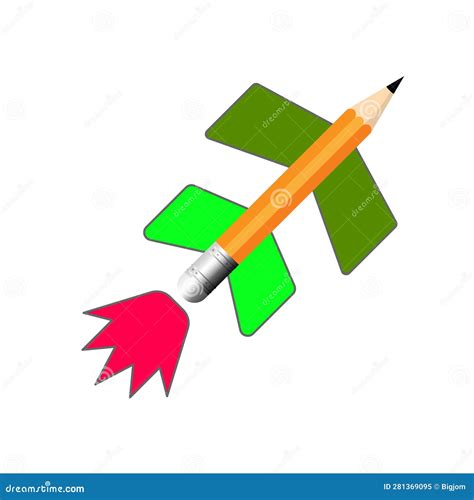 Pencil Jet Aircraft Isolated on White Background. Vector Illustration Stock Vector ...