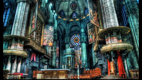 1242x2208 resolution | multicolored medieval building interior artwork, church, Milan, milan ...