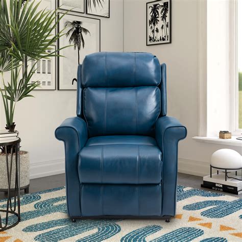 Blue Faux Leather Recliner Recliners at Lowes.com