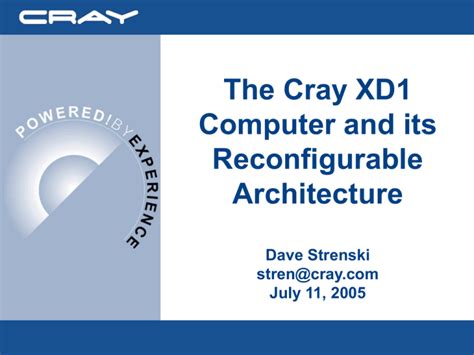 The Cray XD1 Computer and its Reconfigurable Architecture