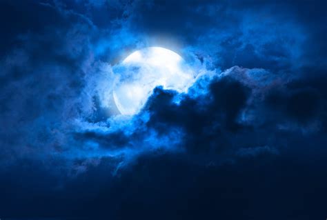 Free download | HD wallpaper: blue moon with clouds, Full moon, HD, 4K | Wallpaper Flare