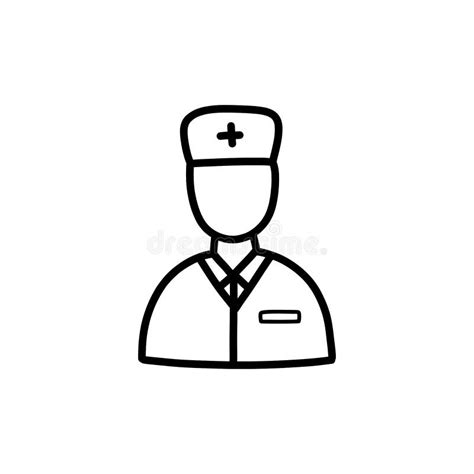 Doctor Doodle Icon, Vector Color Line Illustration Stock Vector - Illustration of nurse, male ...