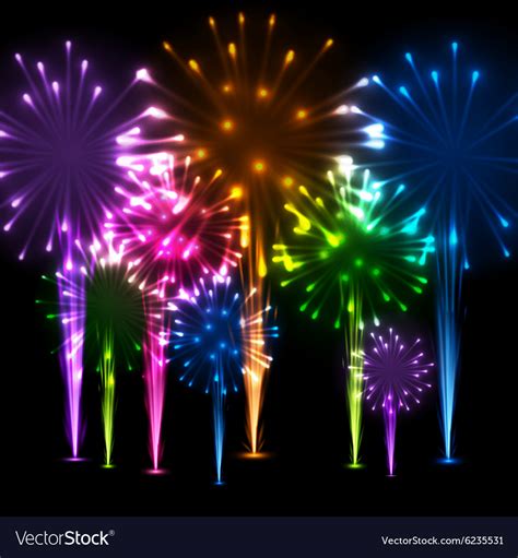 Festive color firework background Royalty Free Vector Image