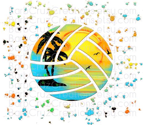 Volleyball, Beach Volleyball, Sports, Airbrush, Splatter Paint, Png, Digital Download ...