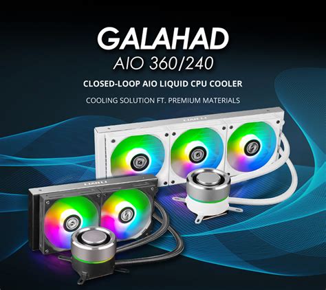 LIAN LI GALAHAD AIO 360 RGB BLACK, Triple 120mm Addressable RGB Fans AIO CPU Liquid Cooler ...