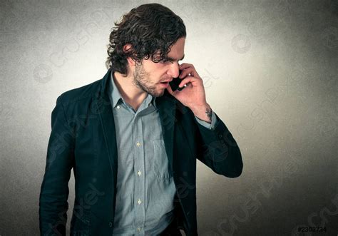 Angry man on the phone - stock photo 2303734 | Crushpixel