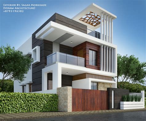 Exterior Modern Duplex House Front Elevation Designs