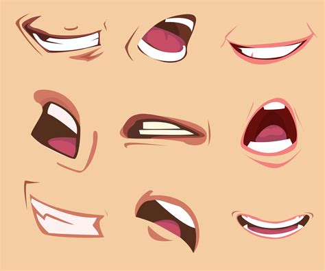 Cartoon mouth expressions set. Vector illustration. 343933 Vector Art at Vecteezy