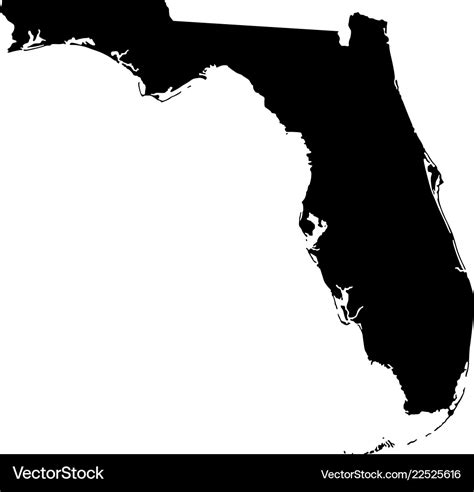 Map of florida Royalty Free Vector Image - VectorStock