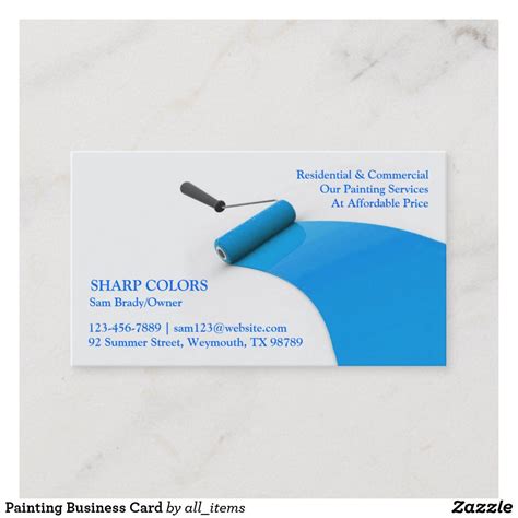 Painting Business Card | Zazzle | Painter business card, Construction business cards, Decorator ...