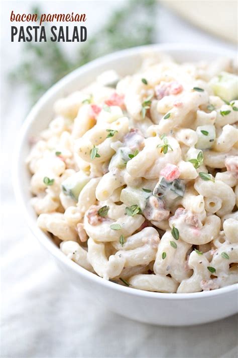 Bacon Parmesan Pasta Salad - This Gal Cooks