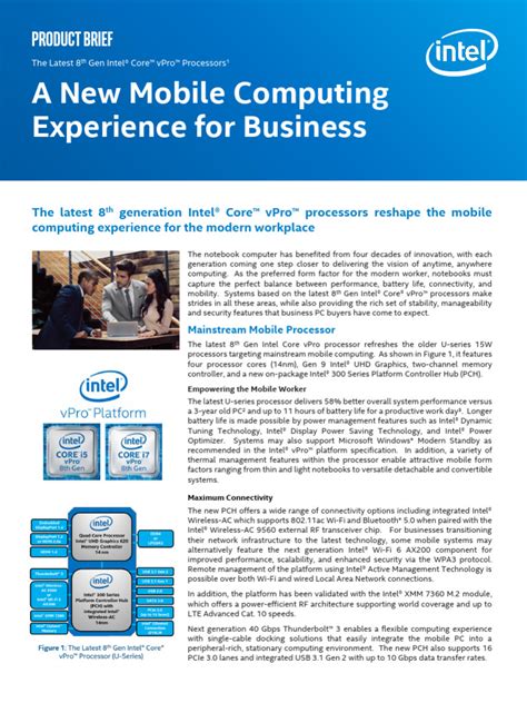 8th Gen Core Vpro Processor Brief | PDF | Intel | Windows 10