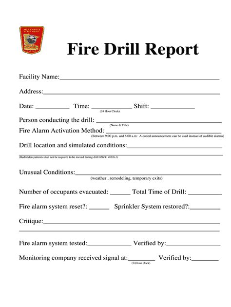 Fire Evacuation Drill Report Template - CUMED.ORG